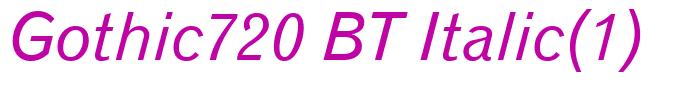 Gothic720 BT Italic(1)